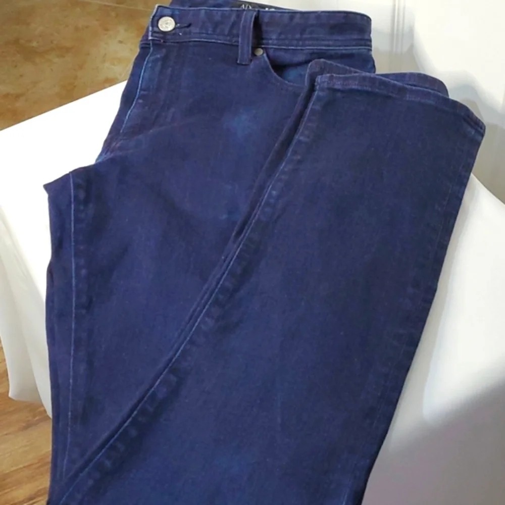 EUC ARMANI EXCHANGE WOMEN'S BLUE INDIGO DENIM LOGO SKINNY JEANS 33